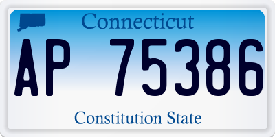 CT license plate AP75386