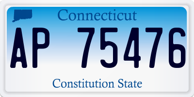 CT license plate AP75476