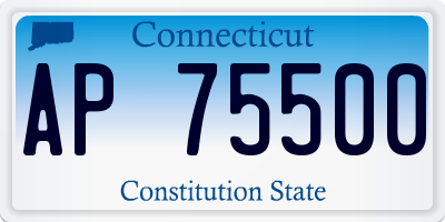 CT license plate AP75500