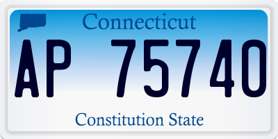 CT license plate AP75740