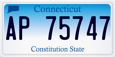CT license plate AP75747