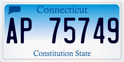 CT license plate AP75749