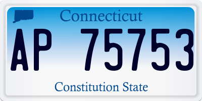 CT license plate AP75753