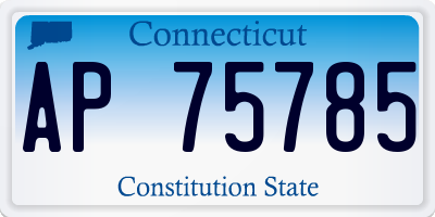 CT license plate AP75785