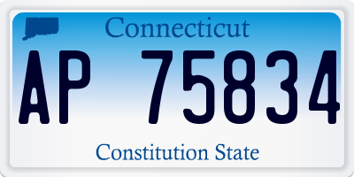 CT license plate AP75834