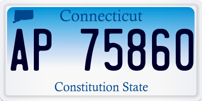 CT license plate AP75860