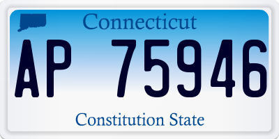 CT license plate AP75946
