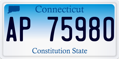 CT license plate AP75980