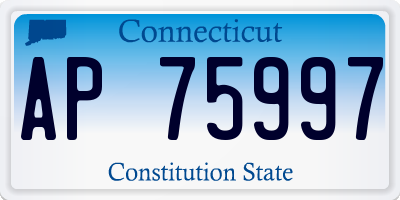 CT license plate AP75997