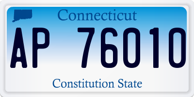 CT license plate AP76010