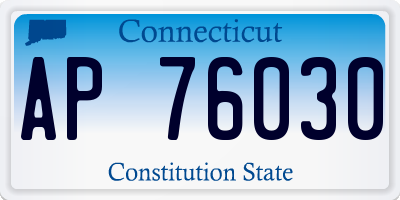 CT license plate AP76030