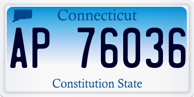 CT license plate AP76036