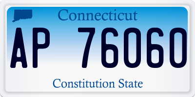 CT license plate AP76060