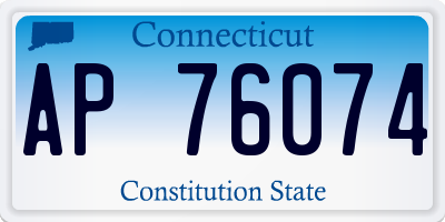 CT license plate AP76074