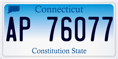 CT license plate AP76077