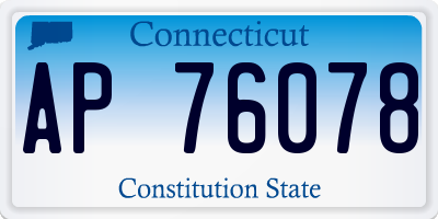 CT license plate AP76078