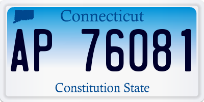 CT license plate AP76081