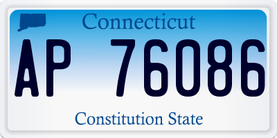 CT license plate AP76086