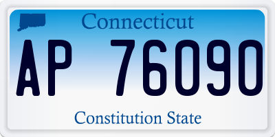 CT license plate AP76090