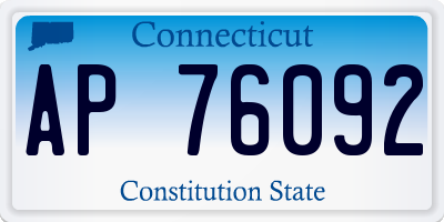CT license plate AP76092