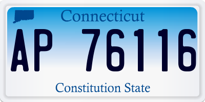 CT license plate AP76116