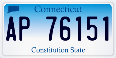 CT license plate AP76151