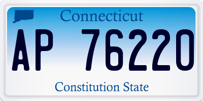 CT license plate AP76220