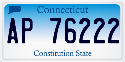 CT license plate AP76222