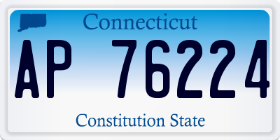 CT license plate AP76224