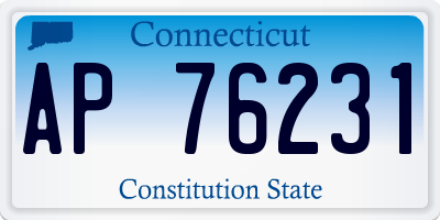 CT license plate AP76231