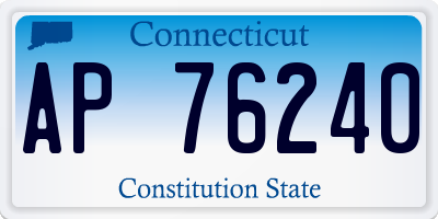 CT license plate AP76240