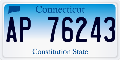 CT license plate AP76243