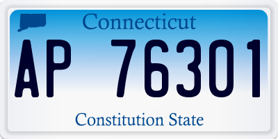 CT license plate AP76301