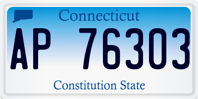 CT license plate AP76303