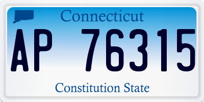 CT license plate AP76315