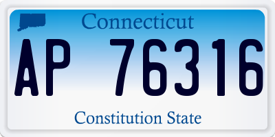 CT license plate AP76316