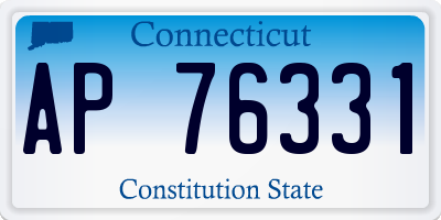 CT license plate AP76331