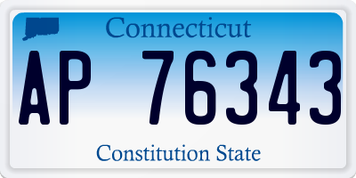 CT license plate AP76343