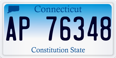 CT license plate AP76348