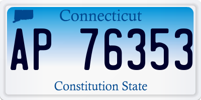 CT license plate AP76353