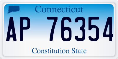 CT license plate AP76354