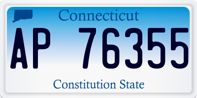 CT license plate AP76355