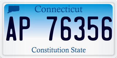CT license plate AP76356