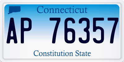 CT license plate AP76357