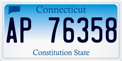 CT license plate AP76358