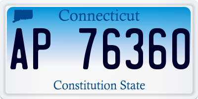 CT license plate AP76360