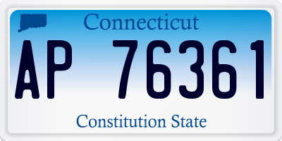 CT license plate AP76361