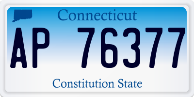 CT license plate AP76377