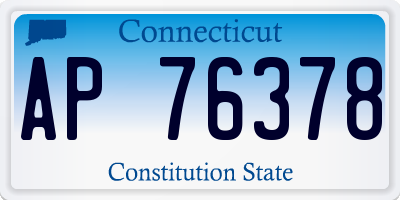 CT license plate AP76378