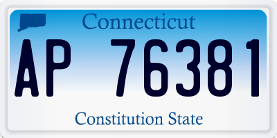 CT license plate AP76381